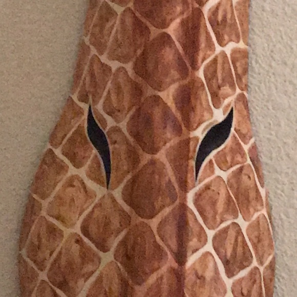 40” Tall Wood Wall Mask Giraffe Deco Safari Sculpture - Picture 4 of 6
